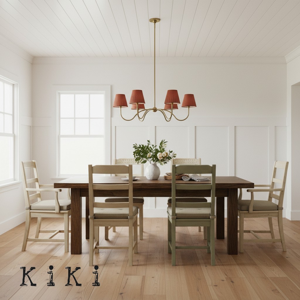 Luvora Round Pleated Shade Chandelier – Elegant Iron & Fabric Lighting for Dining & Living K1305