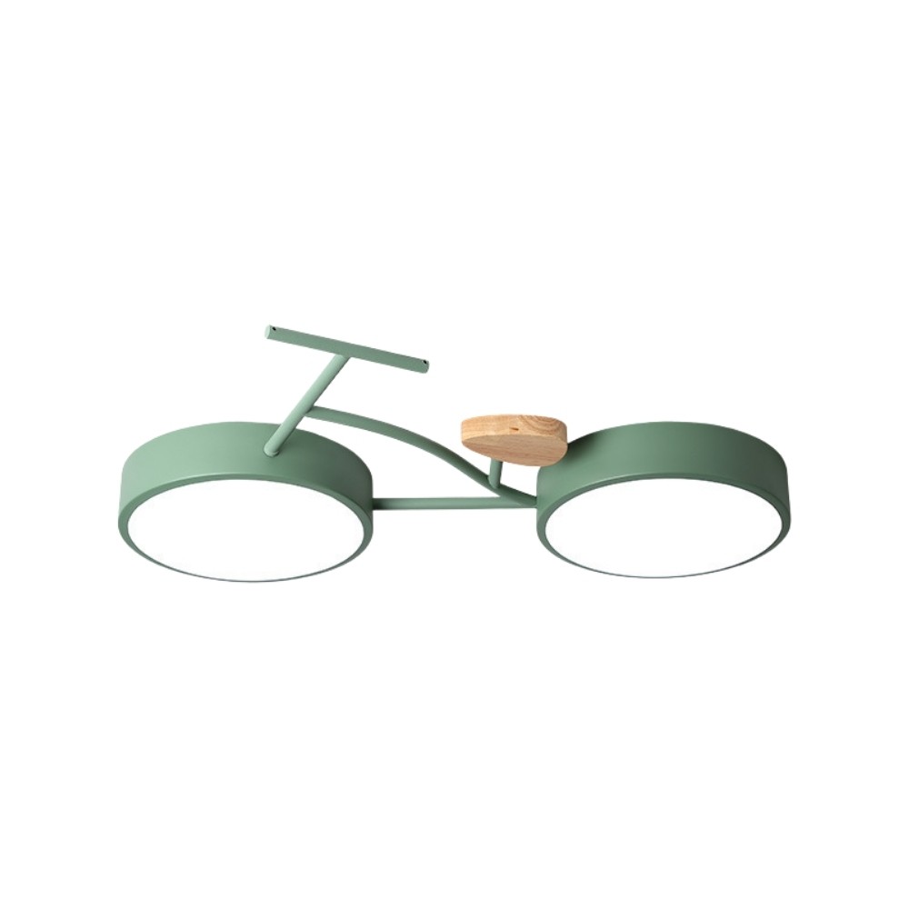Bicycle Round Wood Led Ceiling Light For Kids Room K940