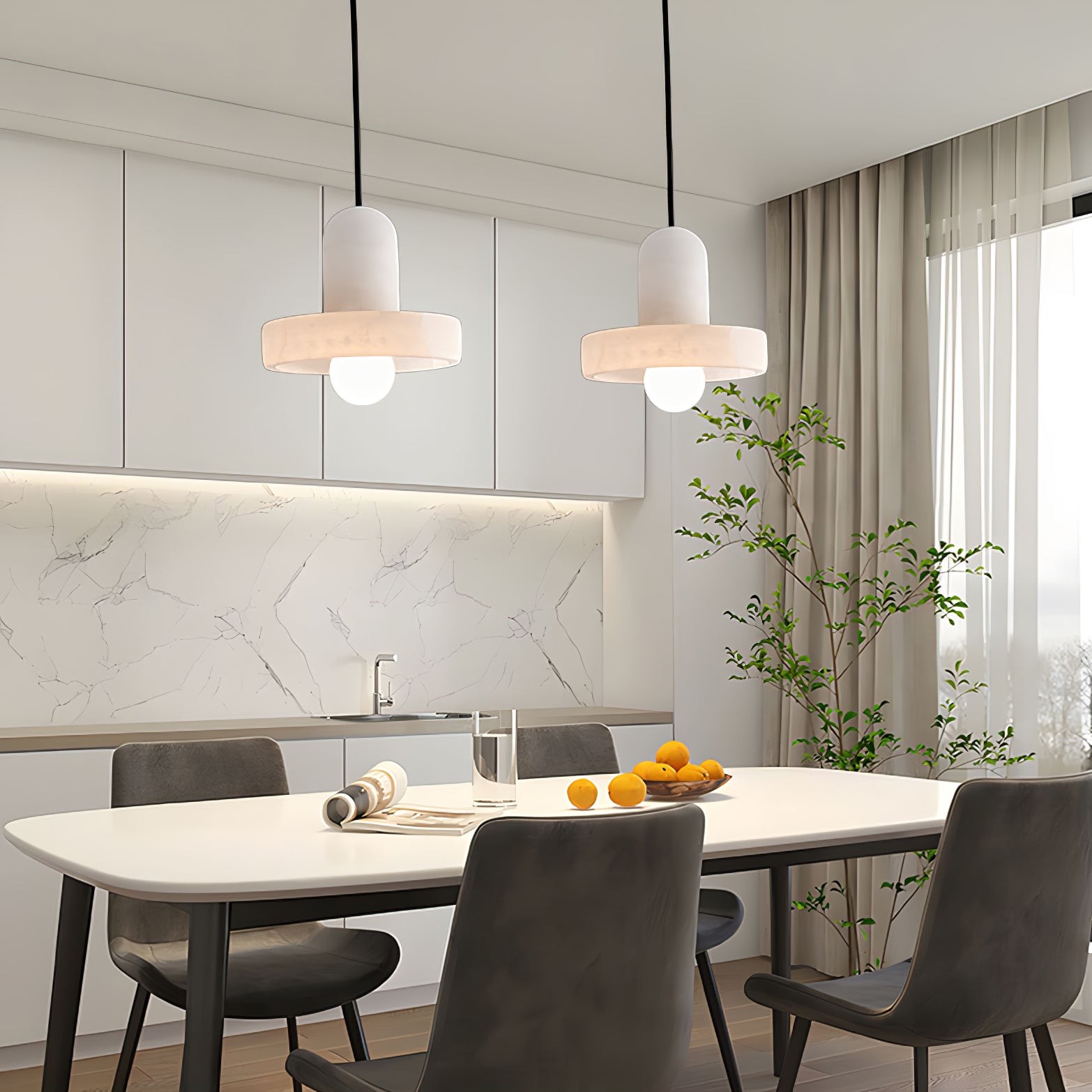 Elegant Creative White Alabaster Pendant Light K823