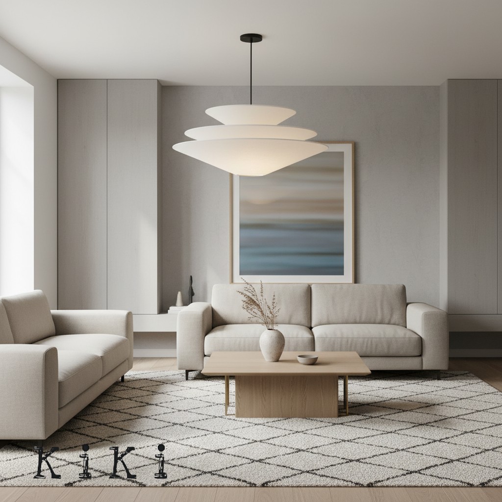 Solivara Linen Pendant Light – Modern Layered Design for Dining & Living Areas K1344