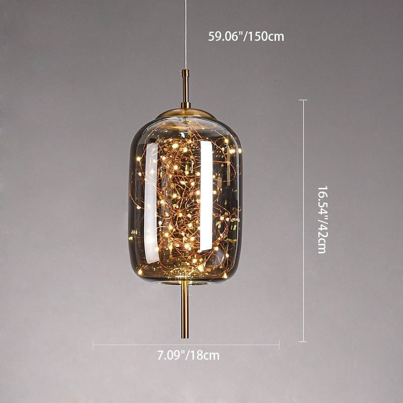 Scandinavian Cylinder Oval Glass Pendant Light K333