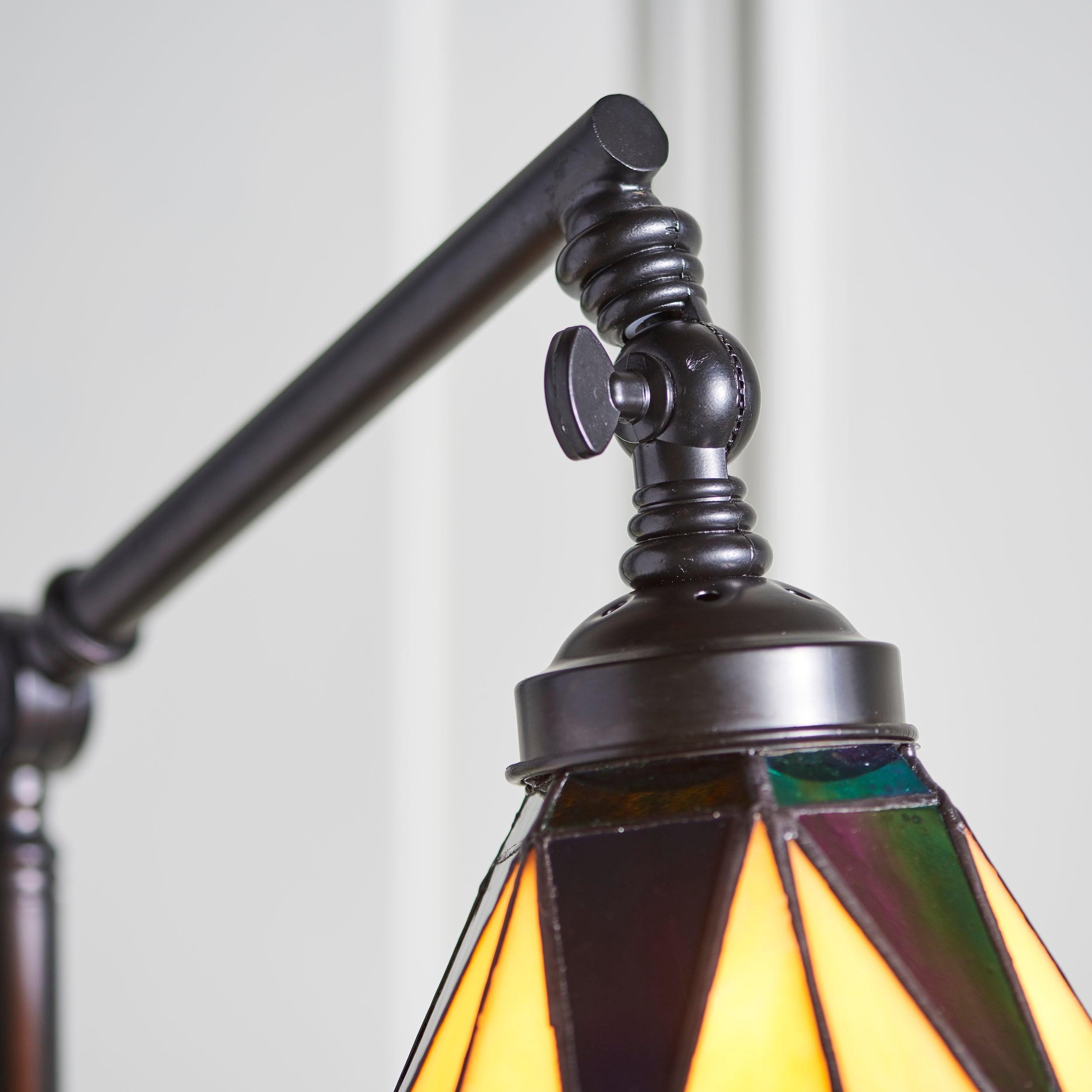 TF Dark Star Tiffany Task Floor Lamp - Art Deco Stained-Glass Floor Light K2022