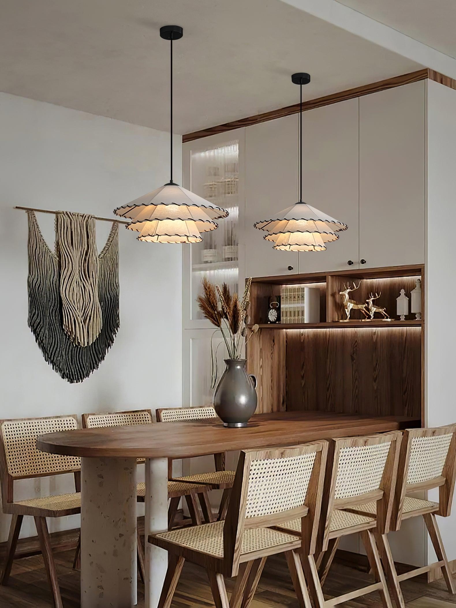 Vinatge Lotus Leaf Fabric Pendant Light K572