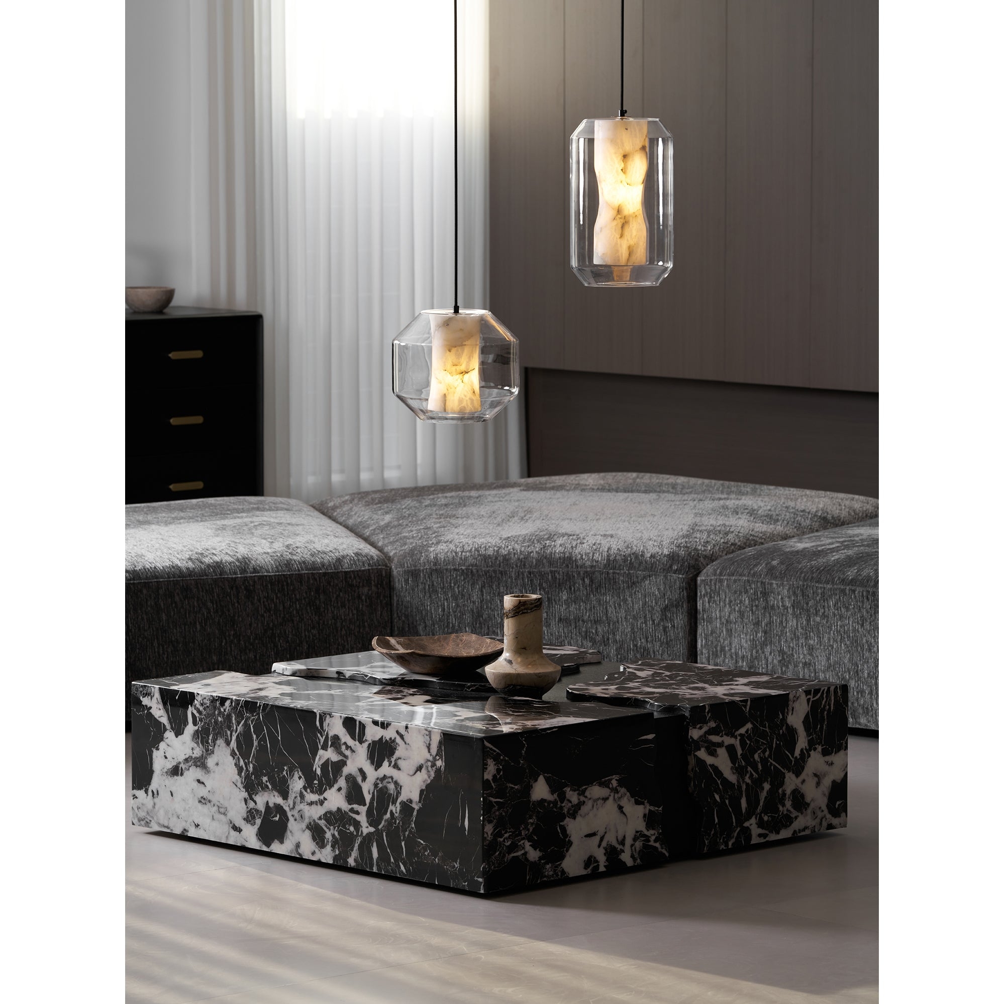 Glass Alabaster Pendant Lamp D444