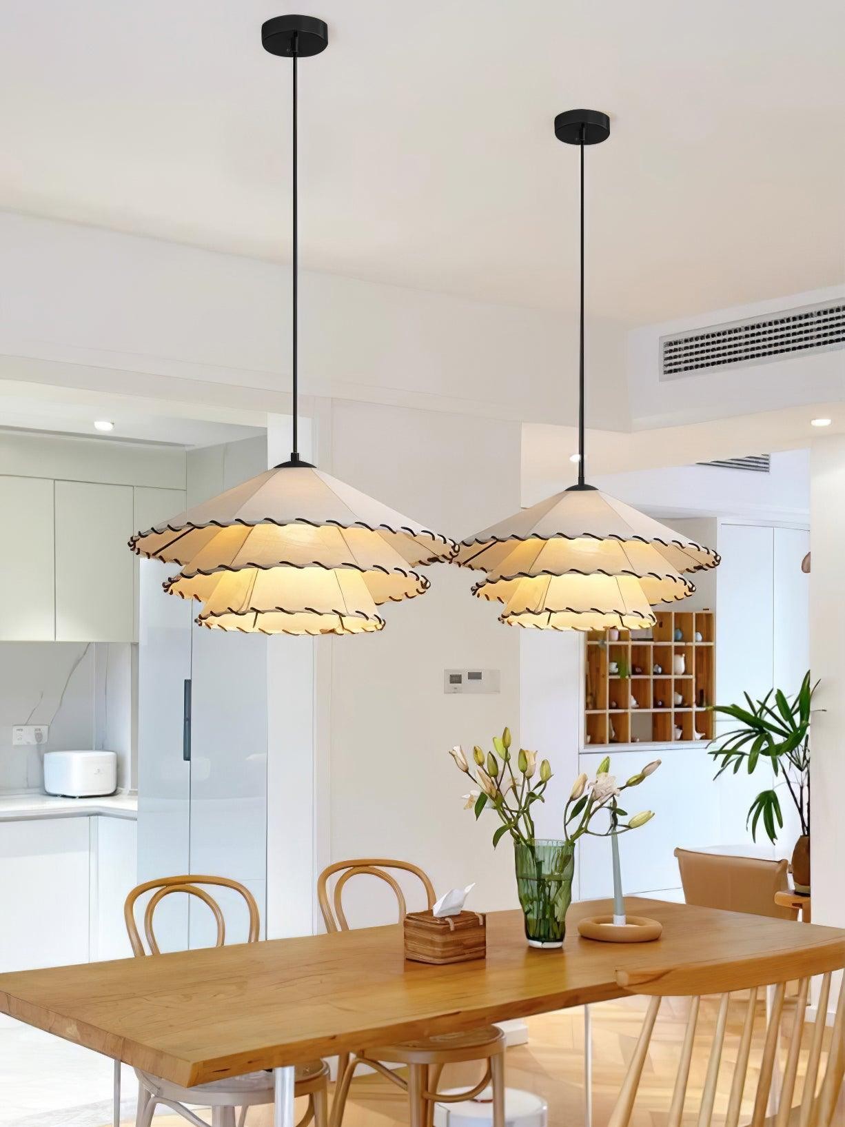 Vinatge Lotus Leaf Fabric Pendant Light K572