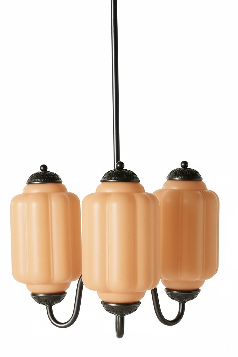 Eloise Classic Glass Pendant Light - Retro Glass and Metal Hanging Lamp for Kitchen Island Cafe K1475