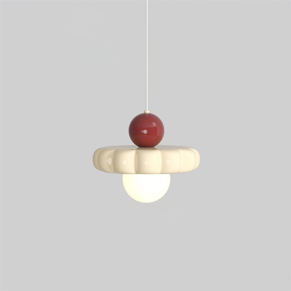 Cream Style Long Line Pumpkin Texture Pendant Lamp K307