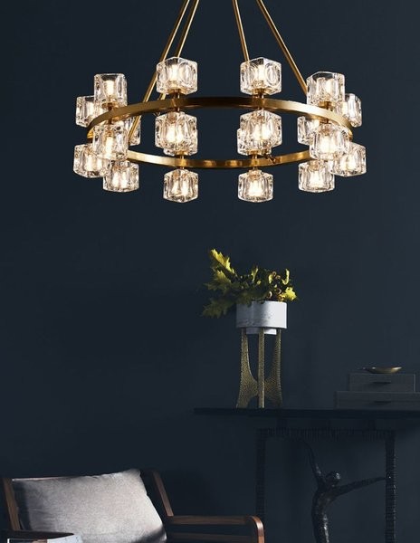 Crystal Round Chandelier/Brass Crystal Series
