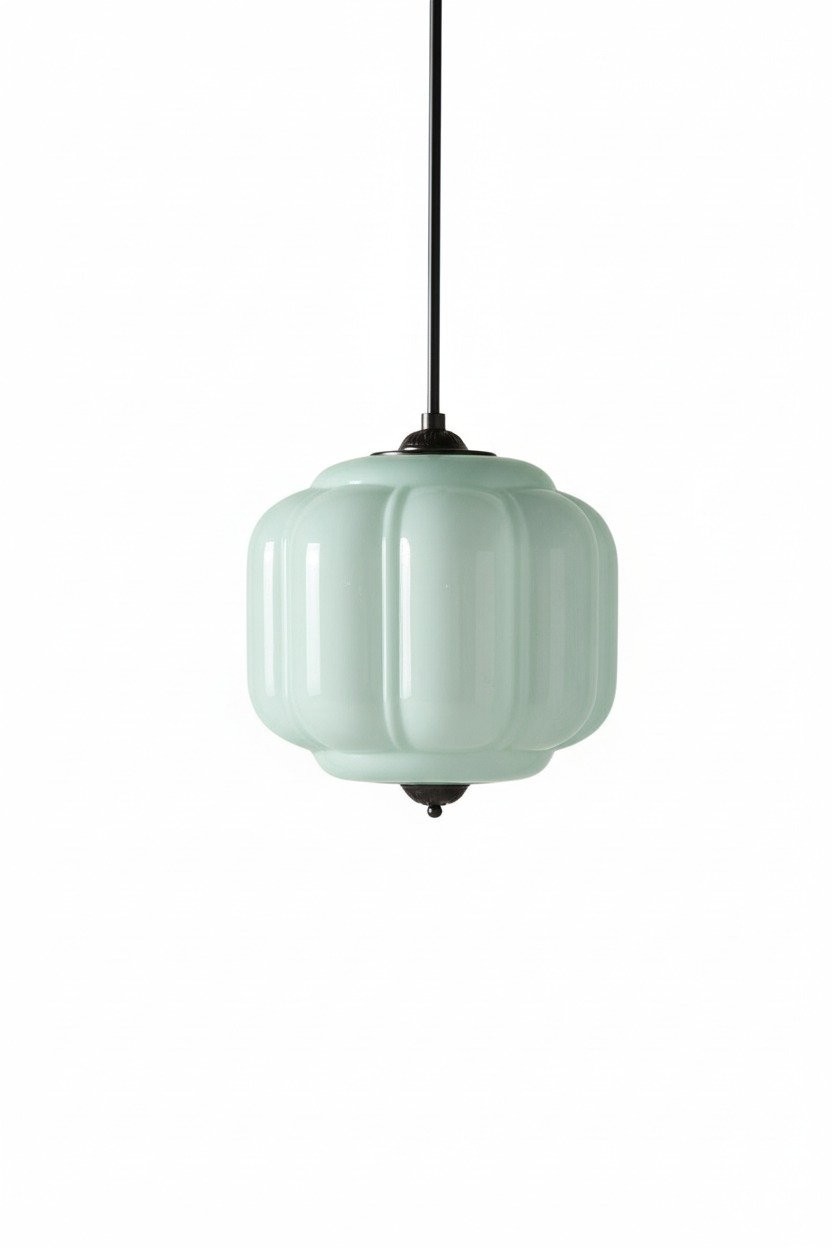 Eloise Classic Glass Pendant Light - Retro Glass and Metal Hanging Lamp for Kitchen Island Cafe K1475