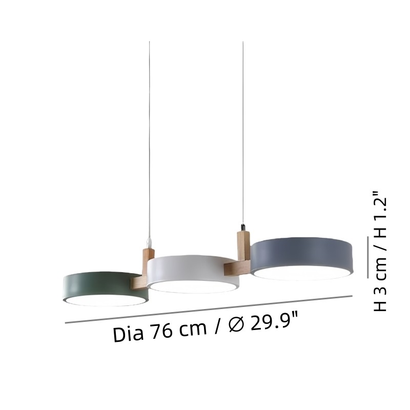 Nordic Modern Simple Macaron 3 Head Pendant Lamp K530