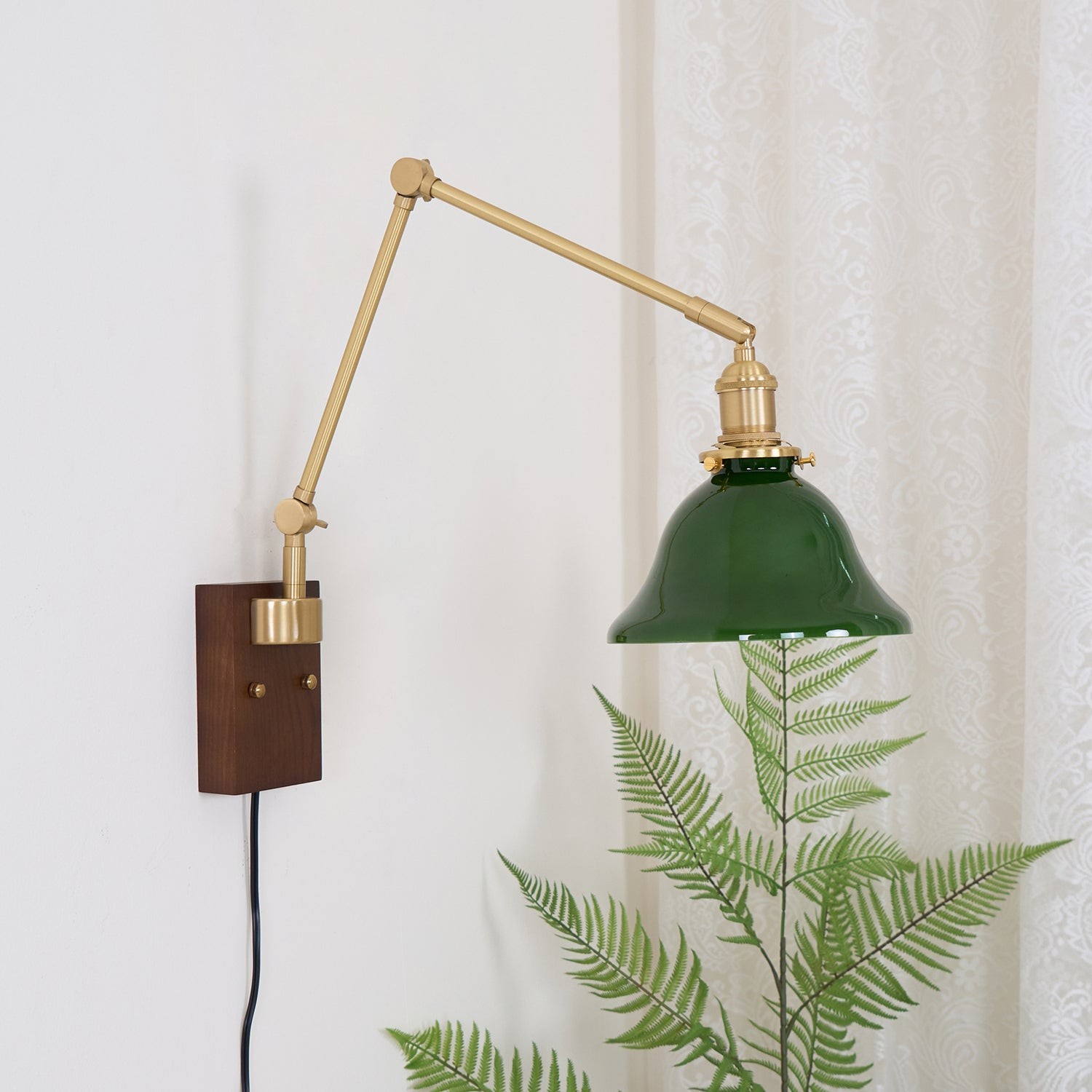 Banker Swing Arm Plug In Wall Light K253