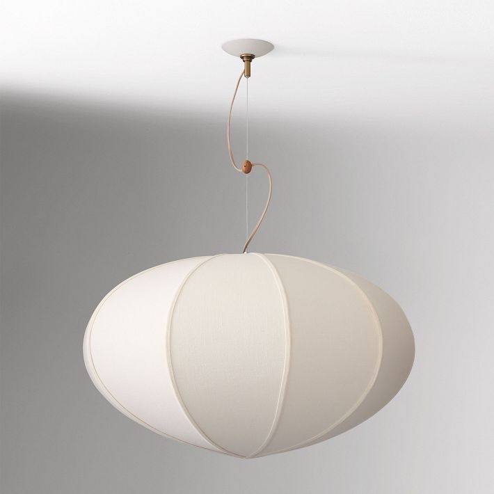 Alvian Pendant Light - Linen Shade with Adjustable Height for Cozy Dining K1384