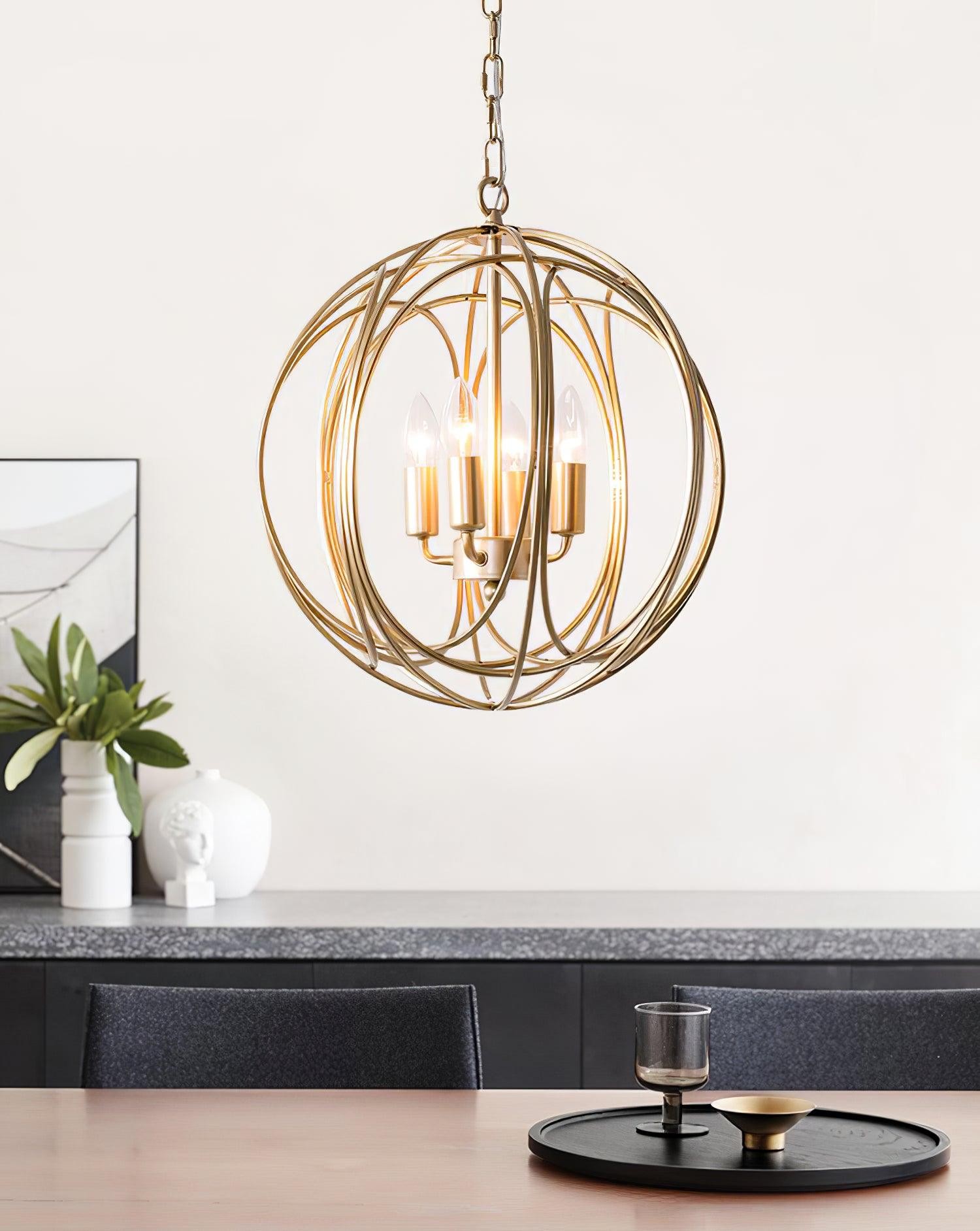 Hollow Metal Line Retro Pendant Light K554