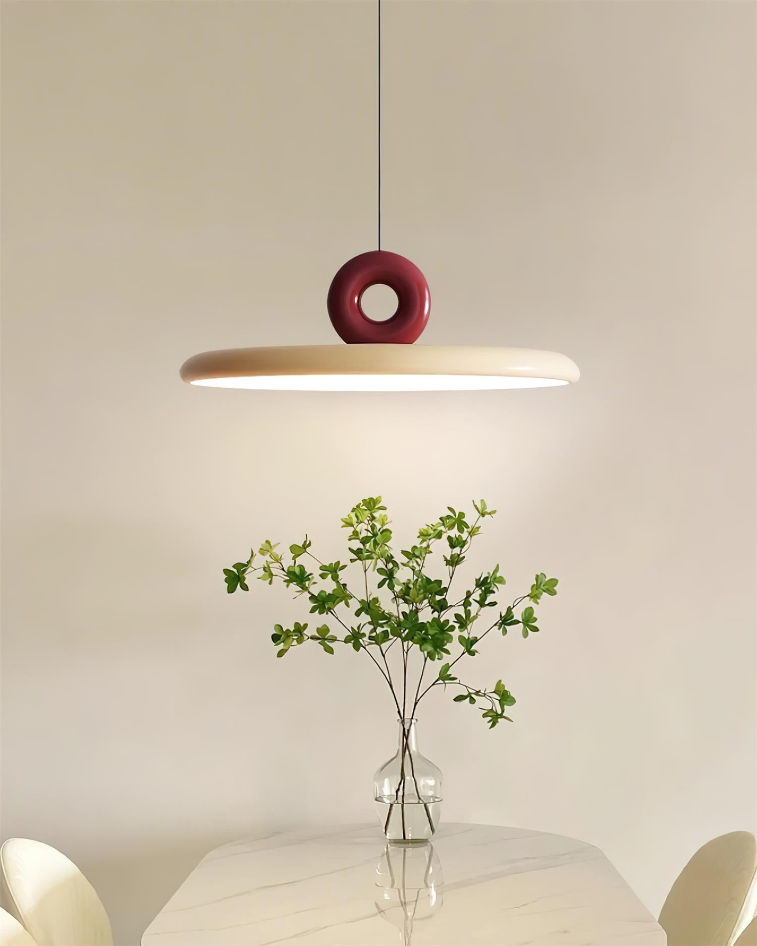 Cream Style Vertical Flying Saucer Pendant Lamp K343