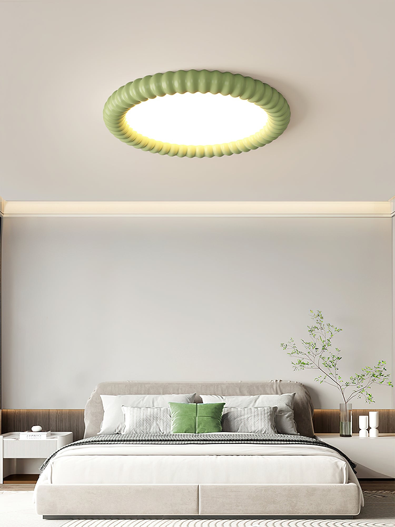 Cream Style Ripple Ring Ceiling Lamp K633
