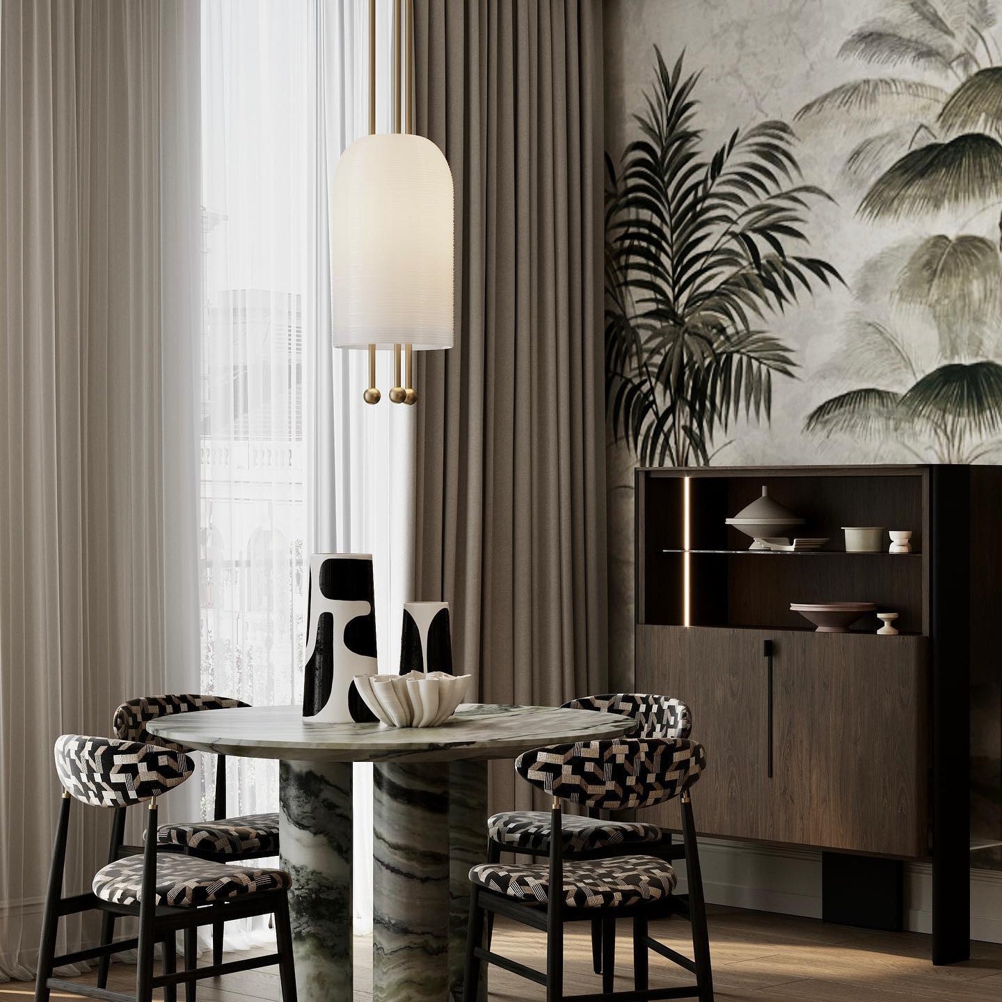 Lantern Glass Pendant Lamp D479
