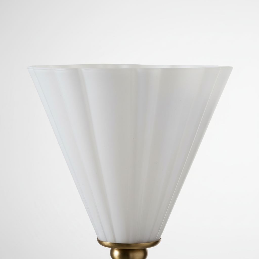 Mivie Modern Rippled Milk Glass Wall Sconce - Compact Profile for Bedrooms and Hallways K2337