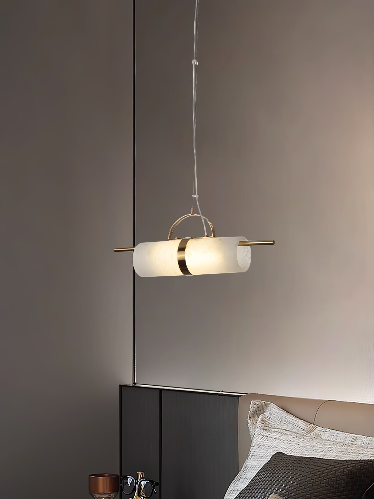 Mini Cylindrical Alabaster Pendant Light D421