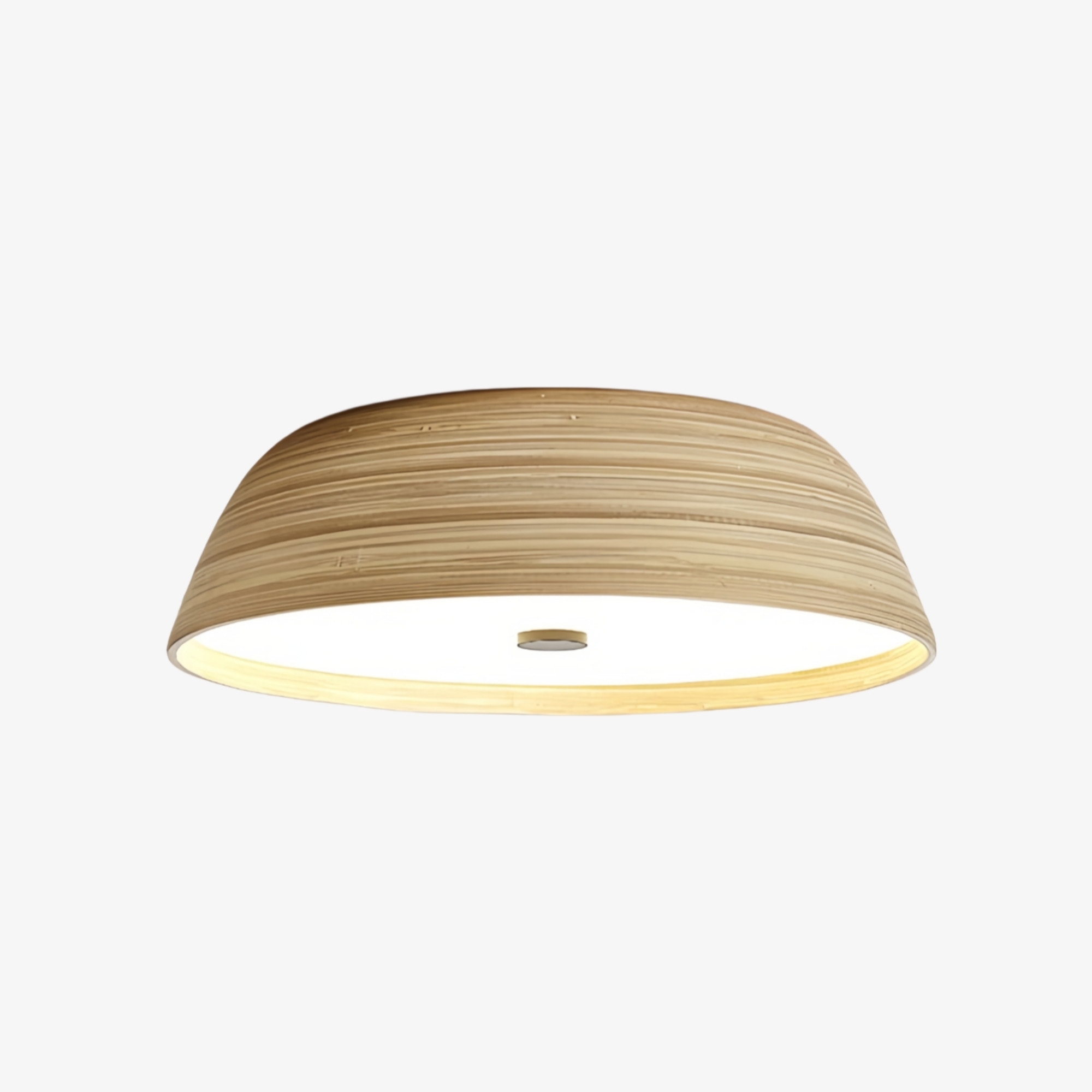 Bambori Japandi Style Bamboo Textured Ceiling Lamp - Natural Accent Light for Living Room K2271