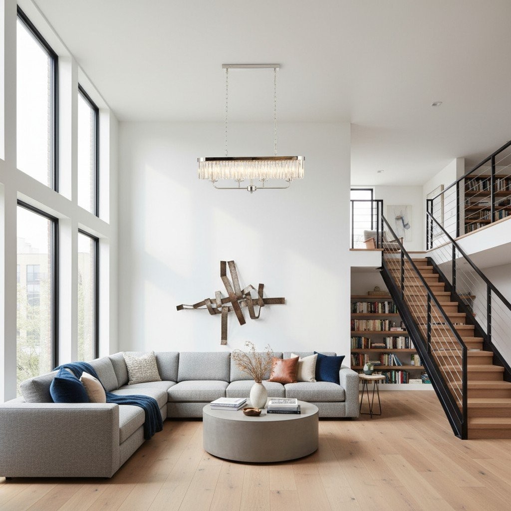 Beveline 4-Light Linear Ceiling Pendant With Cut Faceted Glass - Sleek Metal Frame For Dining K1825