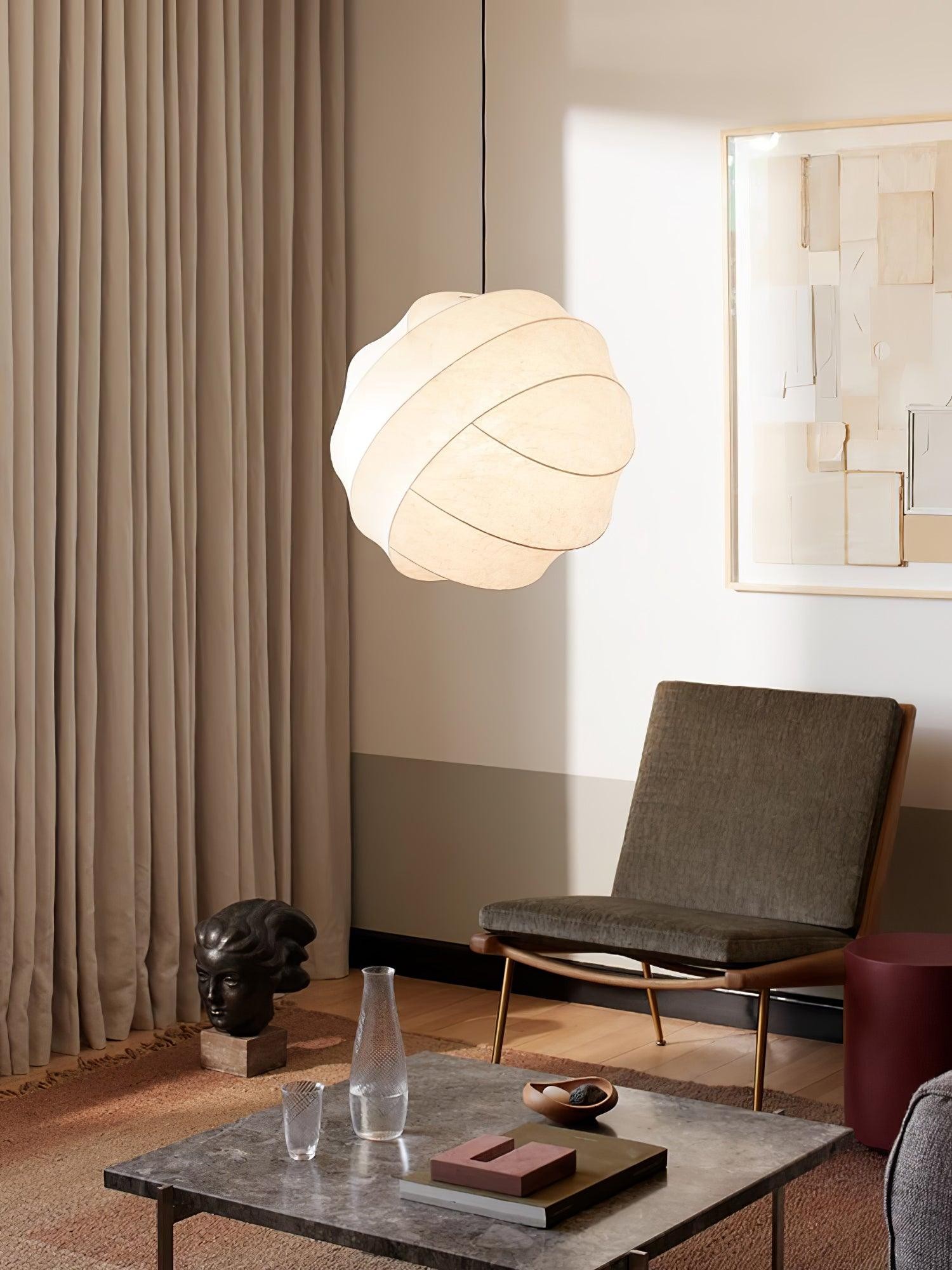 Wabi-Sabi Style Fiber Cocoon Pendant Lamp K732