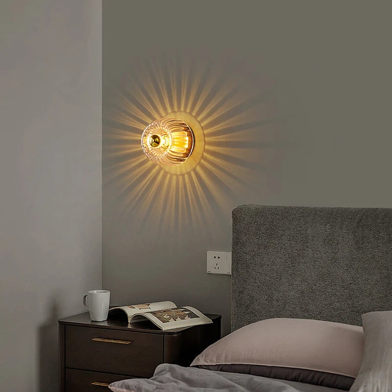 Clara Rays Contemporary Brass Glass Ceiling Light D951