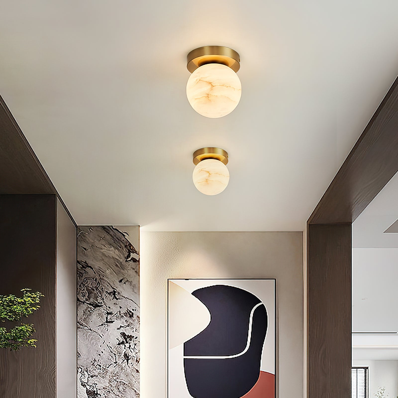 Melange Alabaster Ceiling Light D496