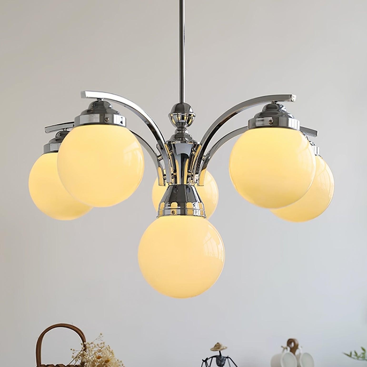 French Elegant Glass Orb Chandelier K596