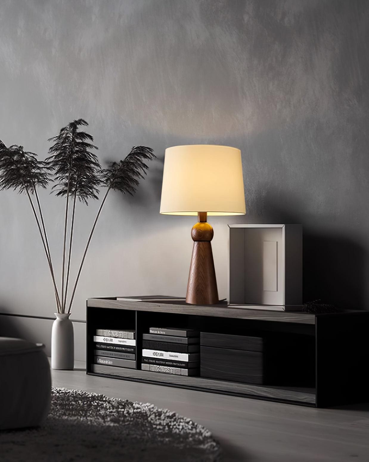Nordic Retro Solid Wood Fabric Table Lamp K256