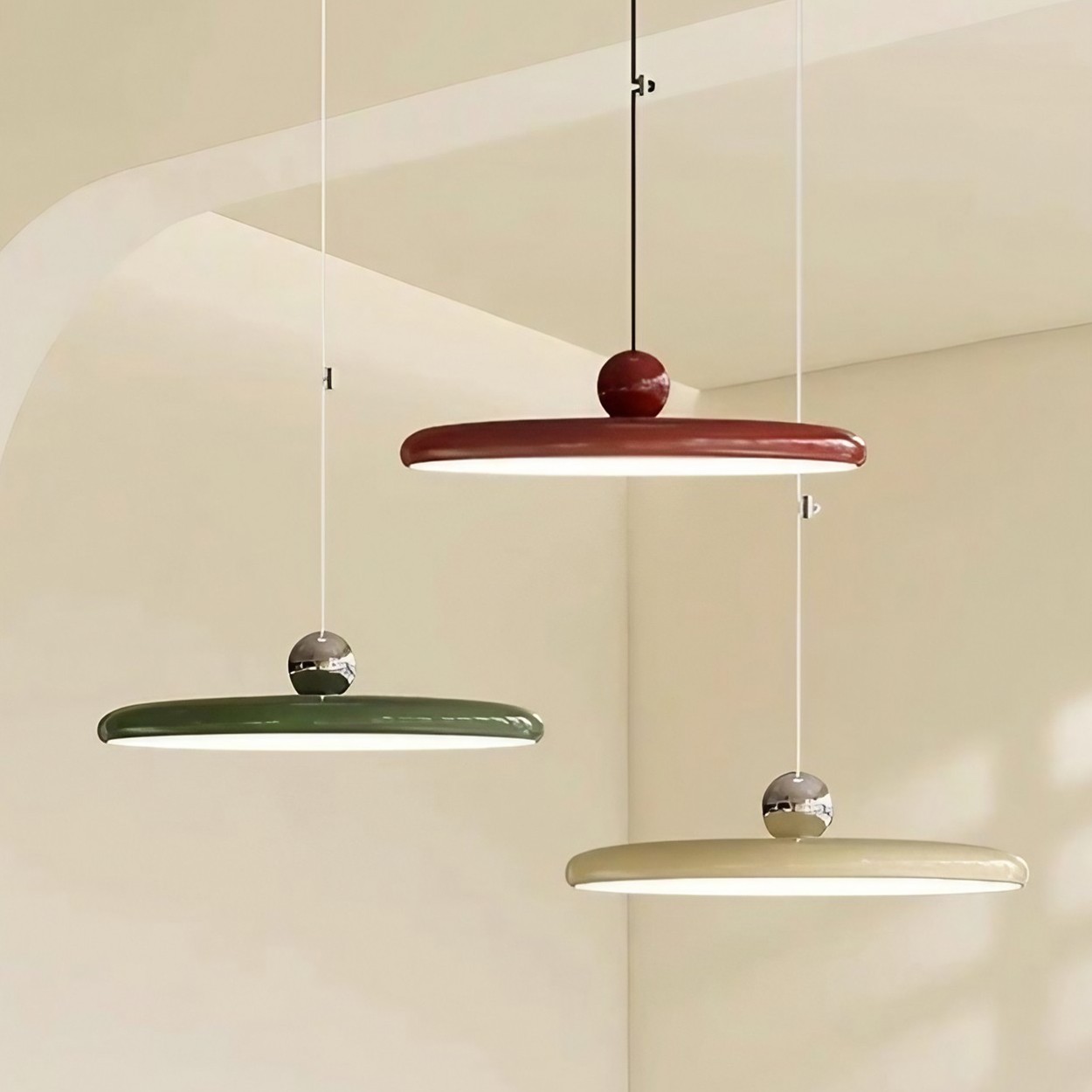 Simple Modern Adjustable Swing Arm Disc Pendant Lamp K705