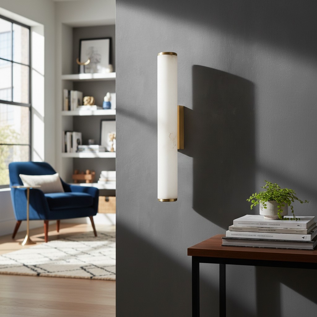 Solaryx Modern Alabaster Wall Lamp - Lighting for Bedroom Living Room K2313