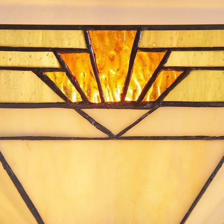 TF Nevada Ziggurat Wall Light - Art Deco Stained-Glass Sconce for Hallways & Living Rooms K2010