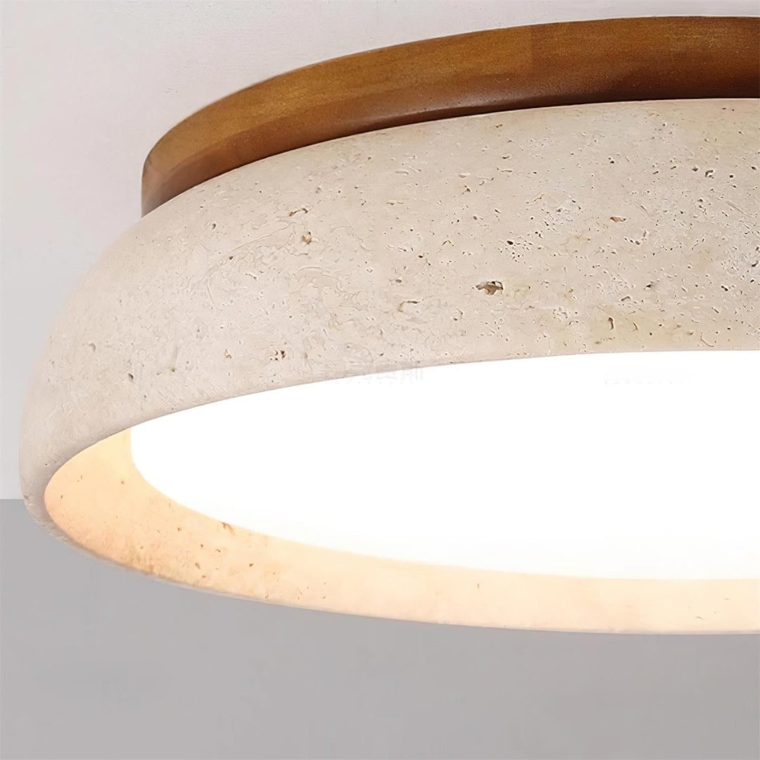 Torvella Round Ceiling Light Sculptural Disc Flush Mount - Modern Natural Bedroom Lighting K2296