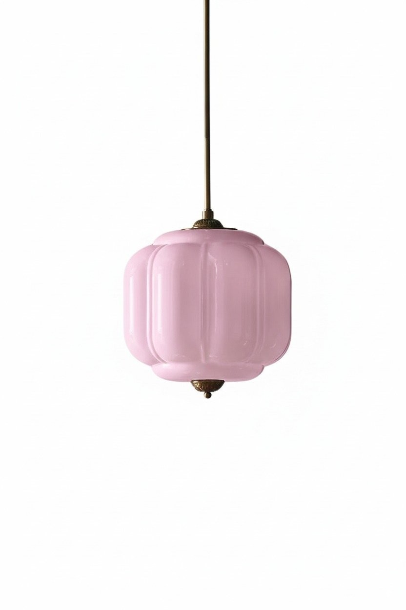 Eloise Classic Glass Pendant Light - Retro Glass and Metal Hanging Lamp for Kitchen Island Cafe K1475