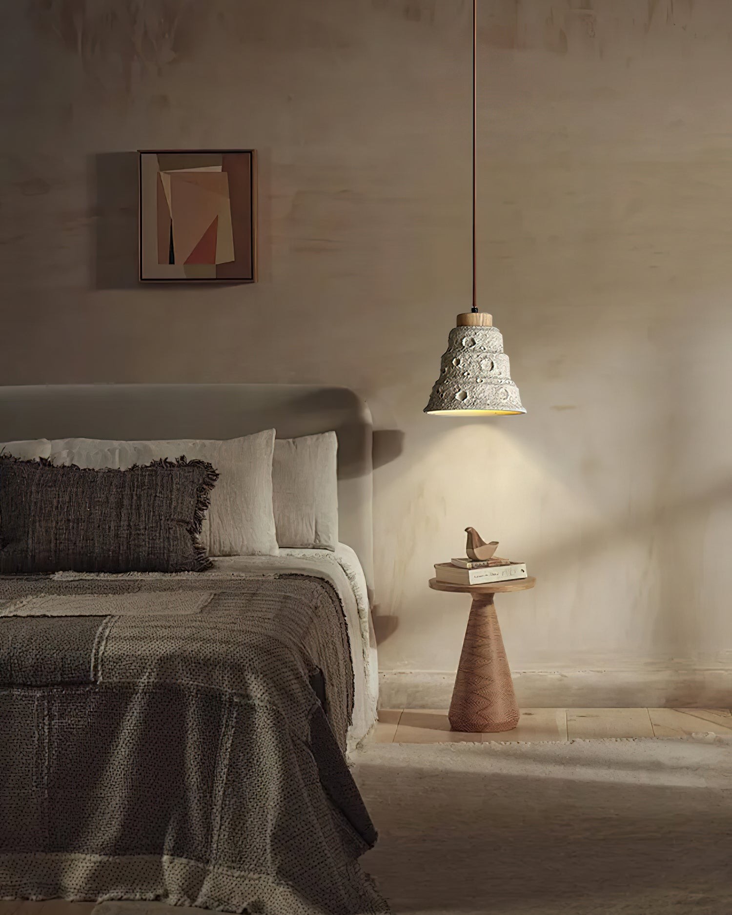 Japanese Wabi Sabi Cement Bell Shape Pendant Light K877