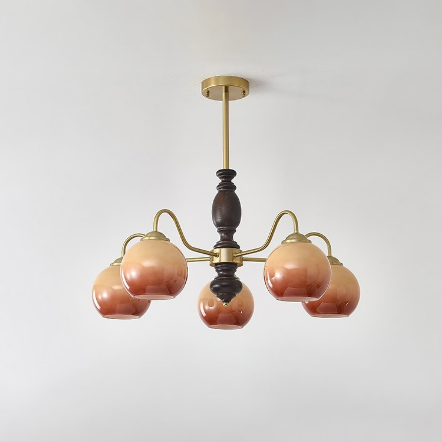 French Medieval Style Caramel Orb Chandelier K292