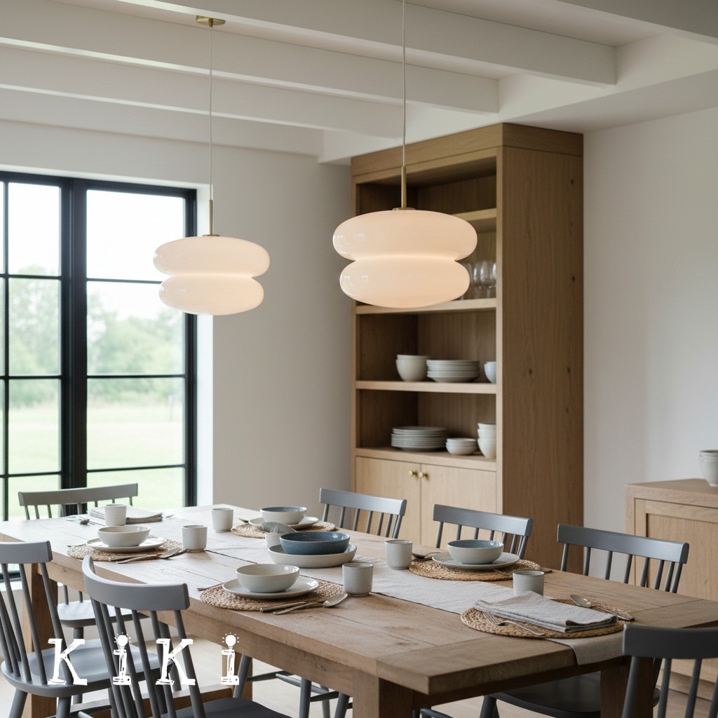Orra Modern Opal Shade Pendant Lamp – Minimalist Glass Hanging Light For Kitchen or Bedroom K1427