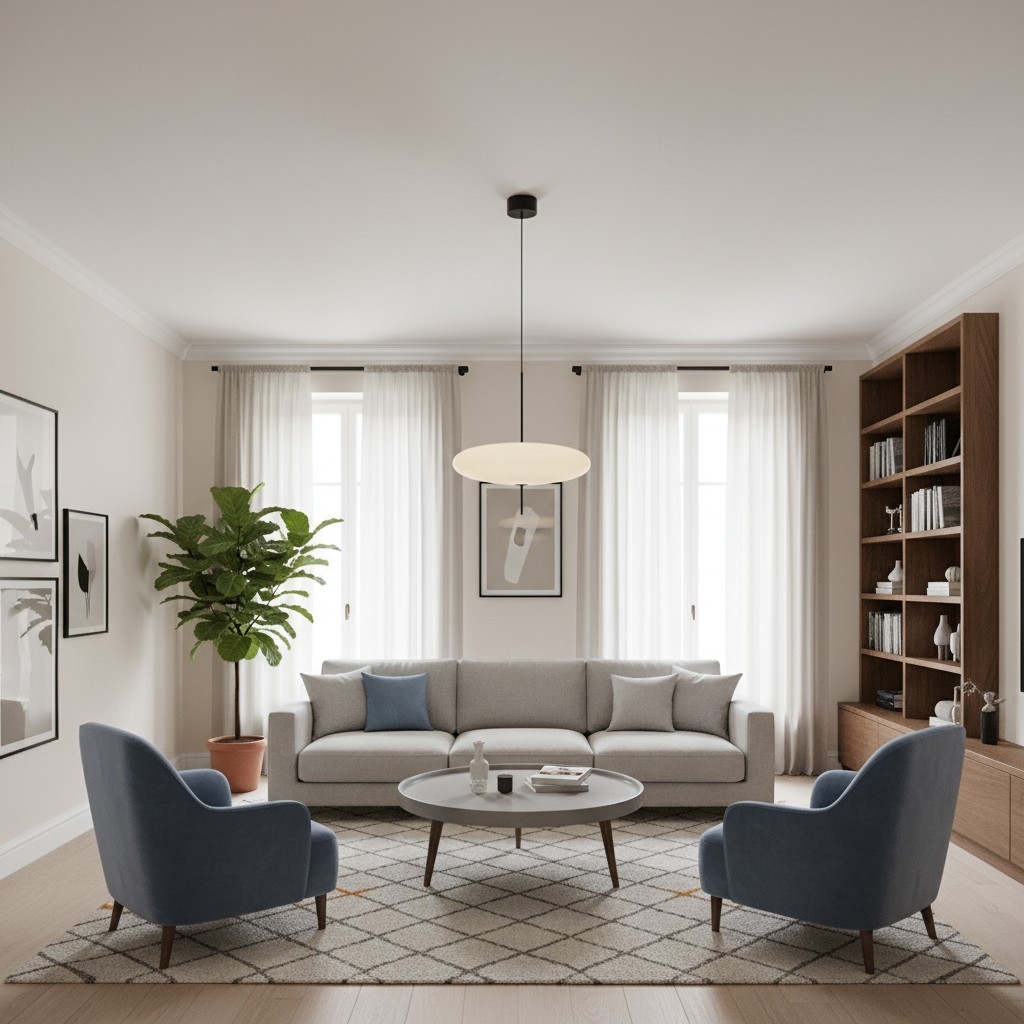 Modellis Minimalist Pendant Lamp with Clean Lines - Contemporary Lighting for Living Spaces K2227