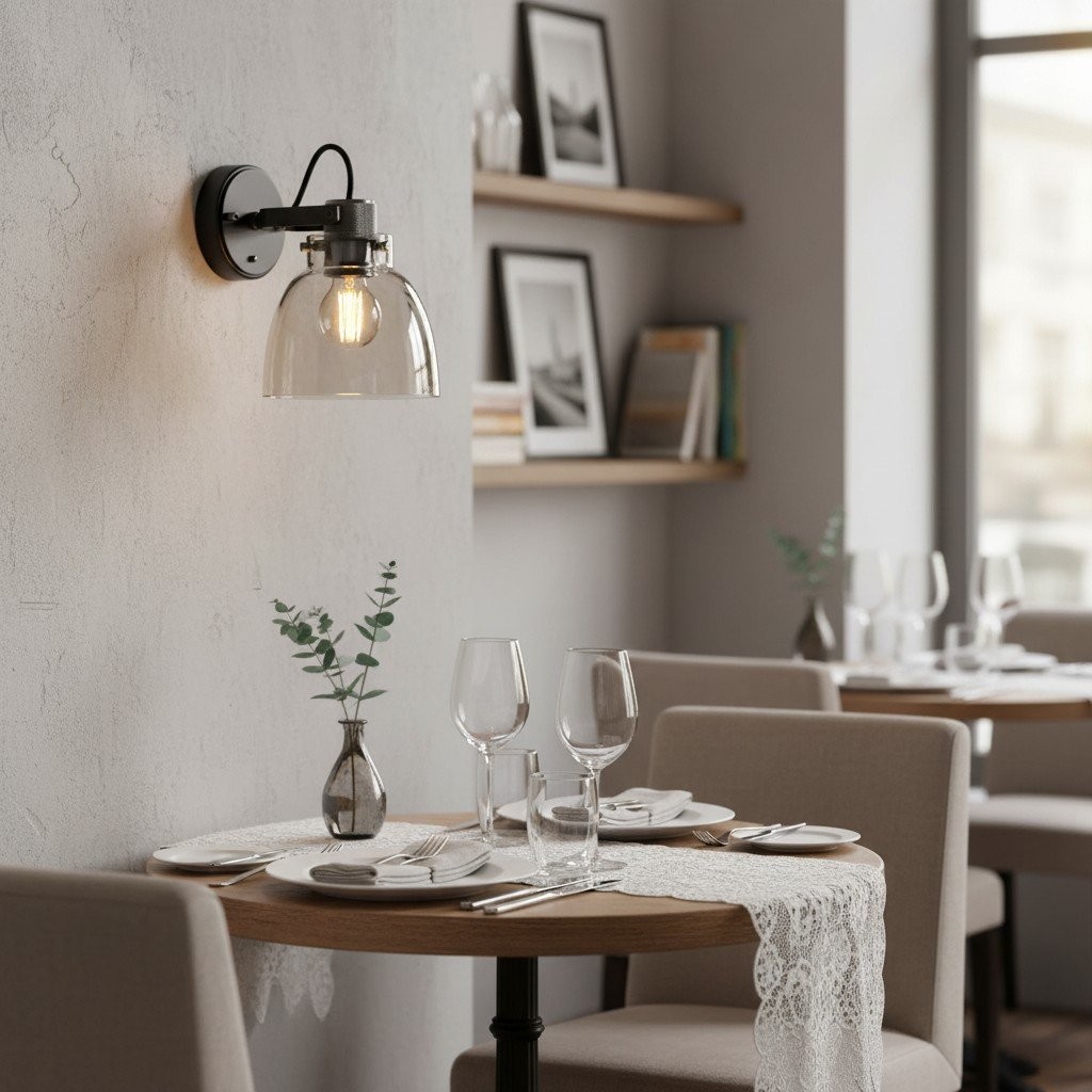 Readium Modern Glass-Shaded Wall Lamp - Adjustable Head for Bedrooms K1840