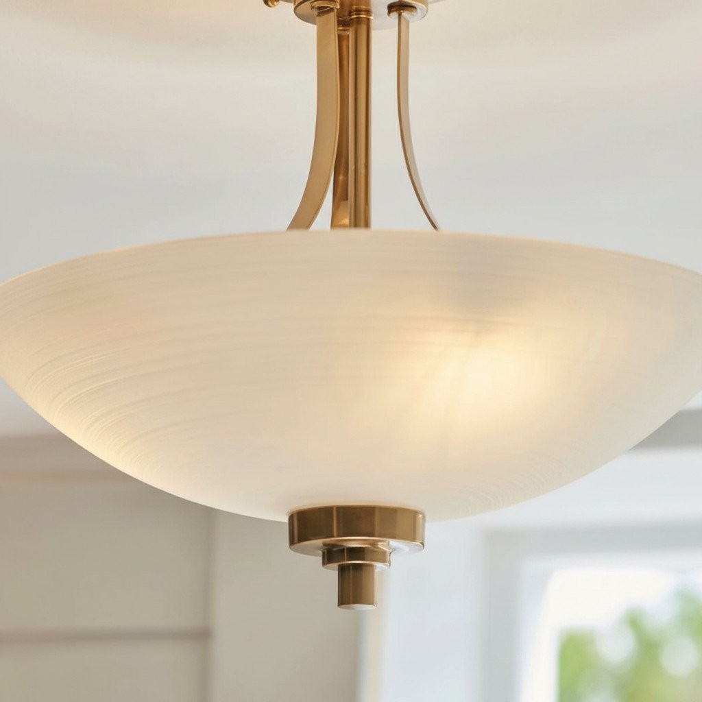 Lunetal Timeless Three-Arm Structure Semi Flush Chandelier - Vintage Pendant Light for Bedroom K1806