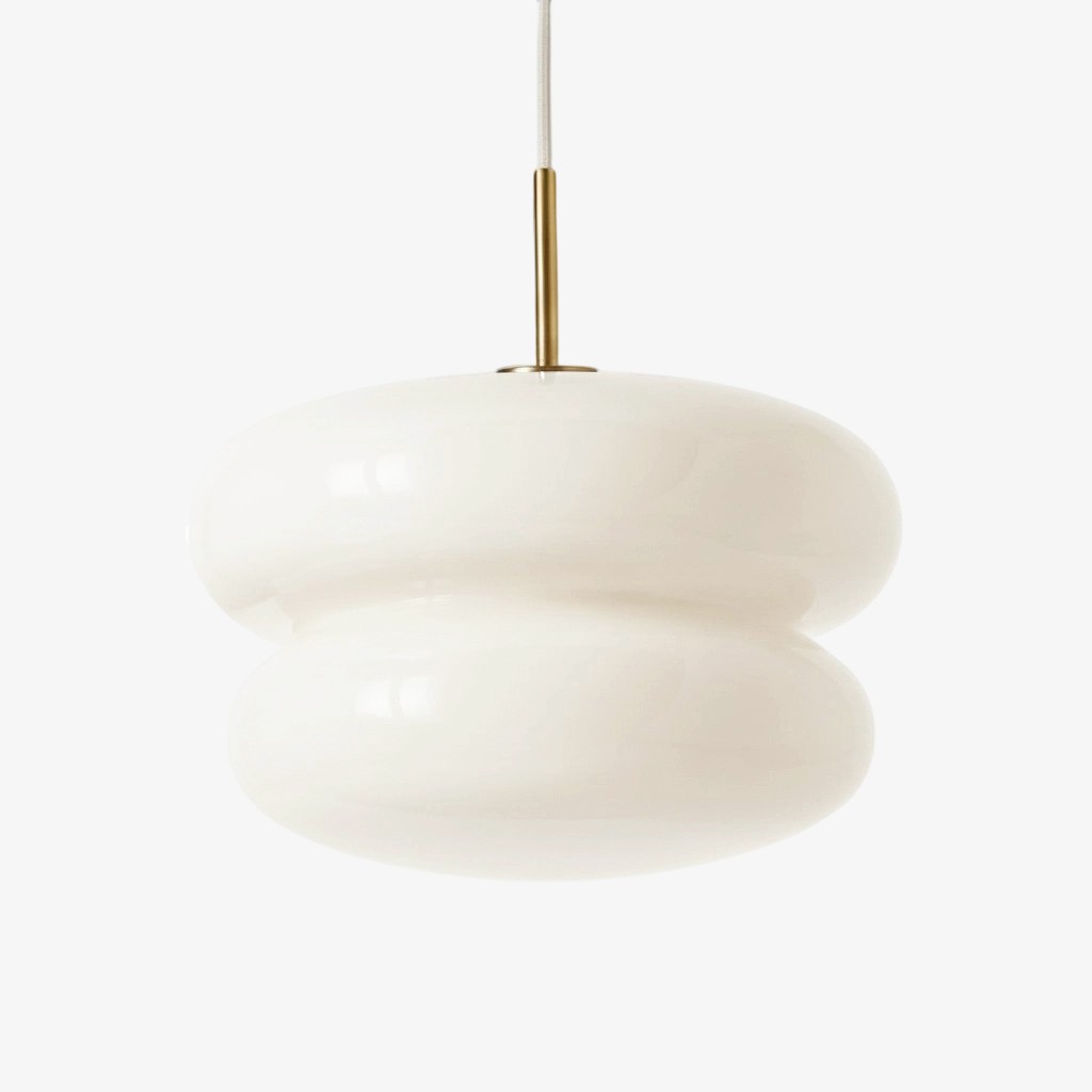 Orra Modern Opal Shade Pendant Lamp – Minimalist Glass Hanging Light For Kitchen or Bedroom K1427