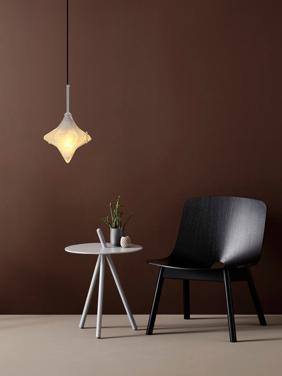 Art Deco Astris Elara Star Pendant Light - Frosted Glass Pendant with Geometric Style K1583