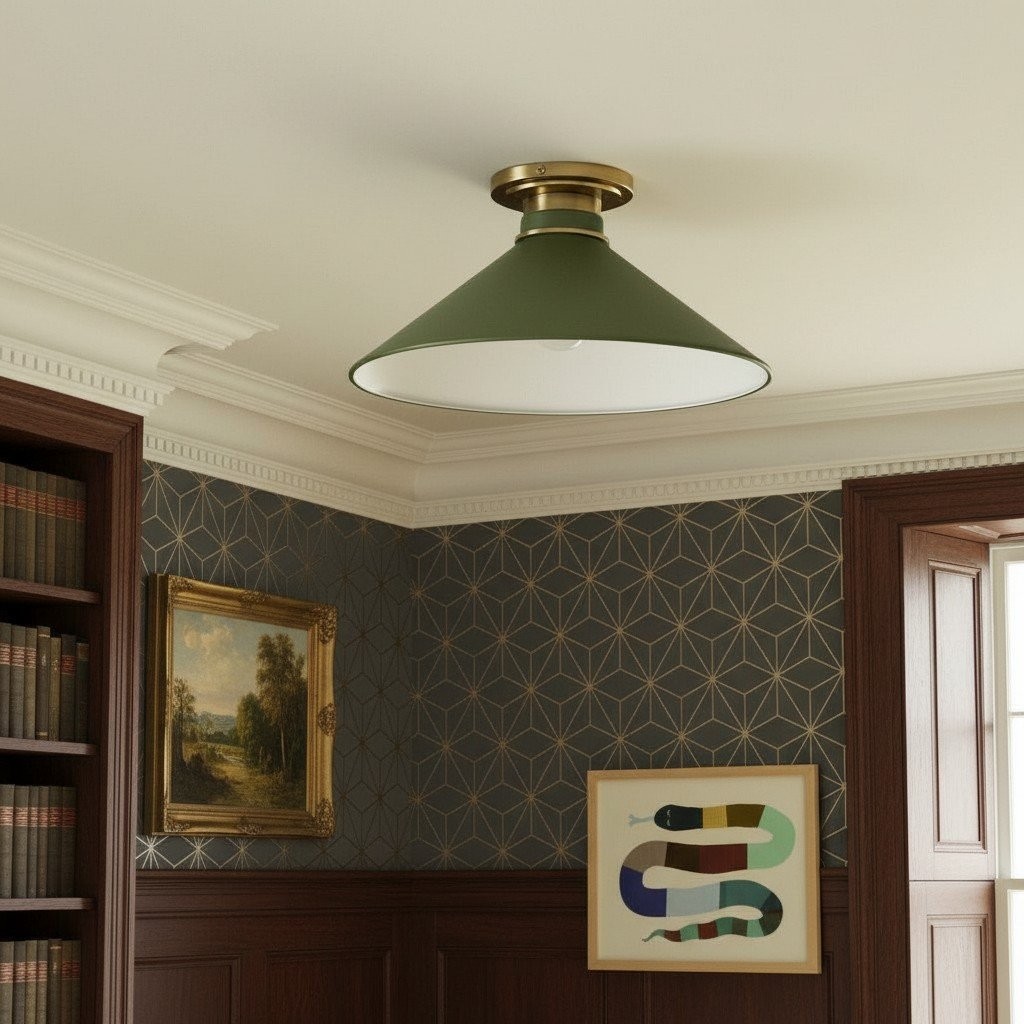 Aurenza Simple Flush Mount – Metal and Glass Ceiling Light for Any Room K1138