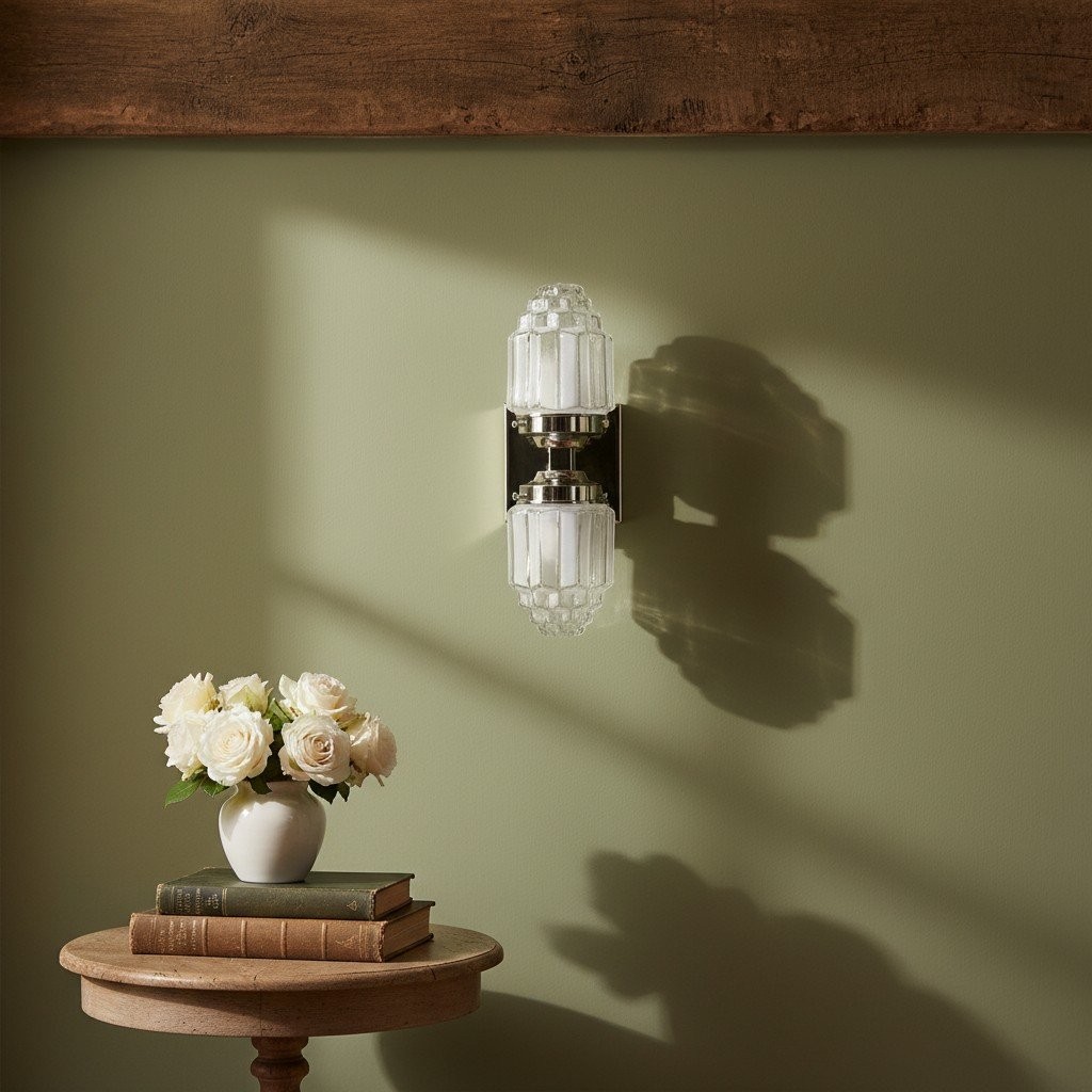 Tierlux Glass Art Deco Wall Sconce - Glass Frosted Globes with Skyscraper Globe K1471