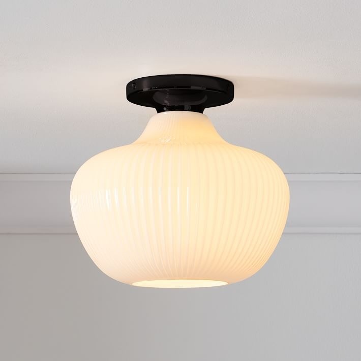 Rivrona Glass Flush Mount Ceiling Light - Modern Champagne Globe Design K1341