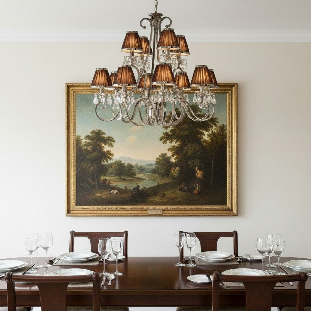 Talonis Multi-light Fabric Chandelier - Elegant Metal Curved Arms for Dining and Living K1900