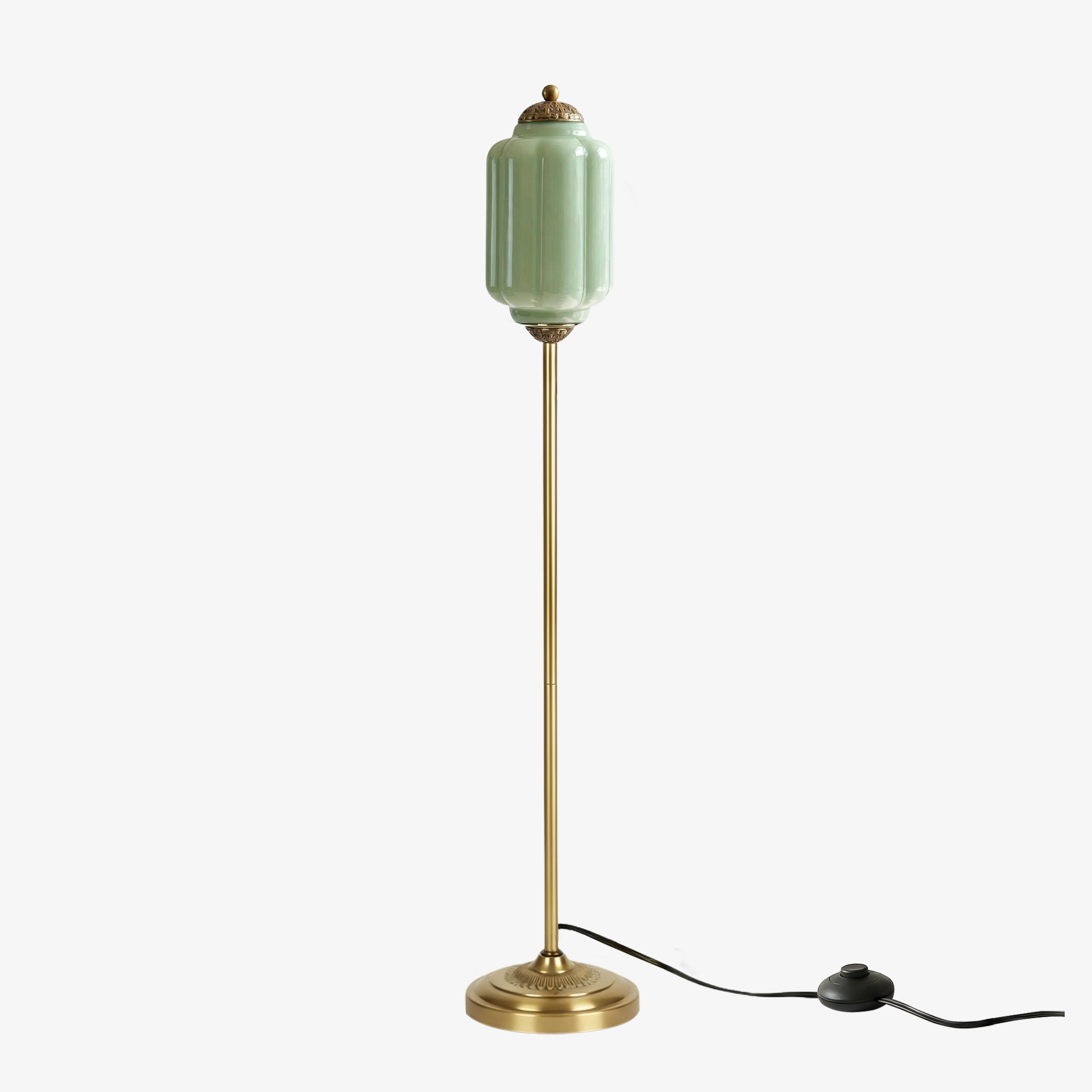Eloise Handcrafted Retro Glass Floor Lamp - Lantern Form Floor Light for Reading Corners K2345