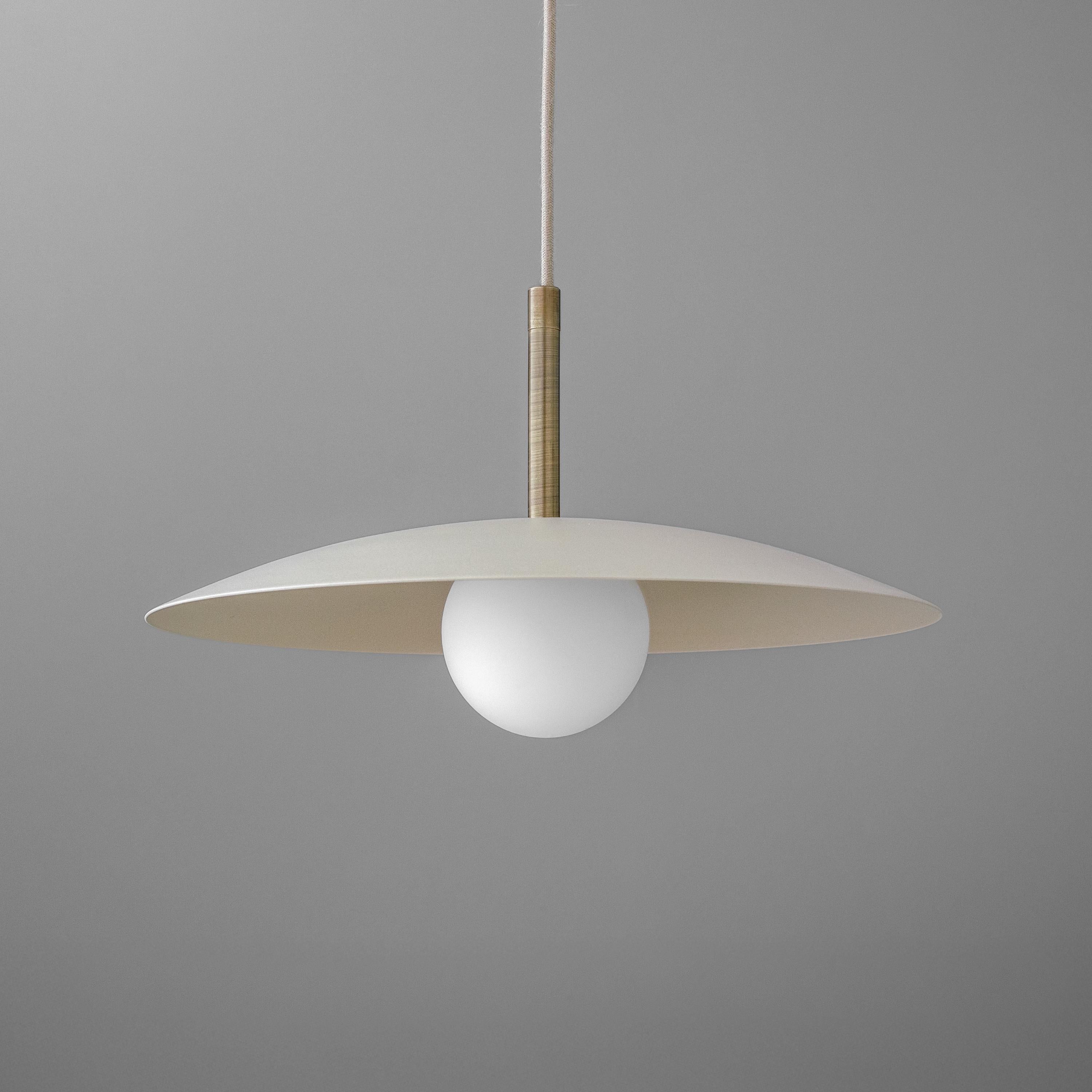 Curva Metal Minimalist Pendant Light - Modern Brass Accent Disc Shade K1527