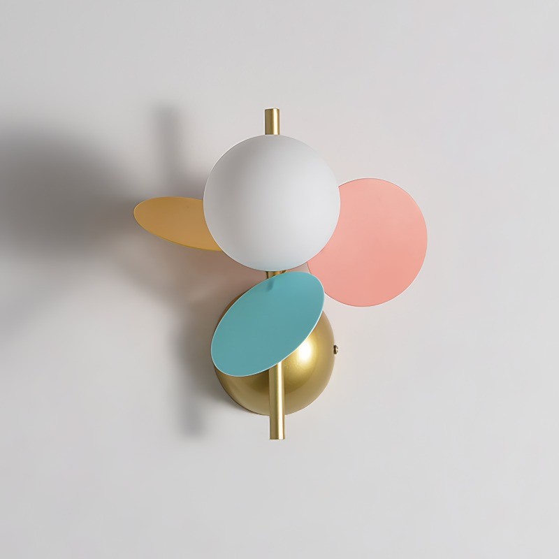 Creative Coloful Leaf Glass Globe Wall Light K174