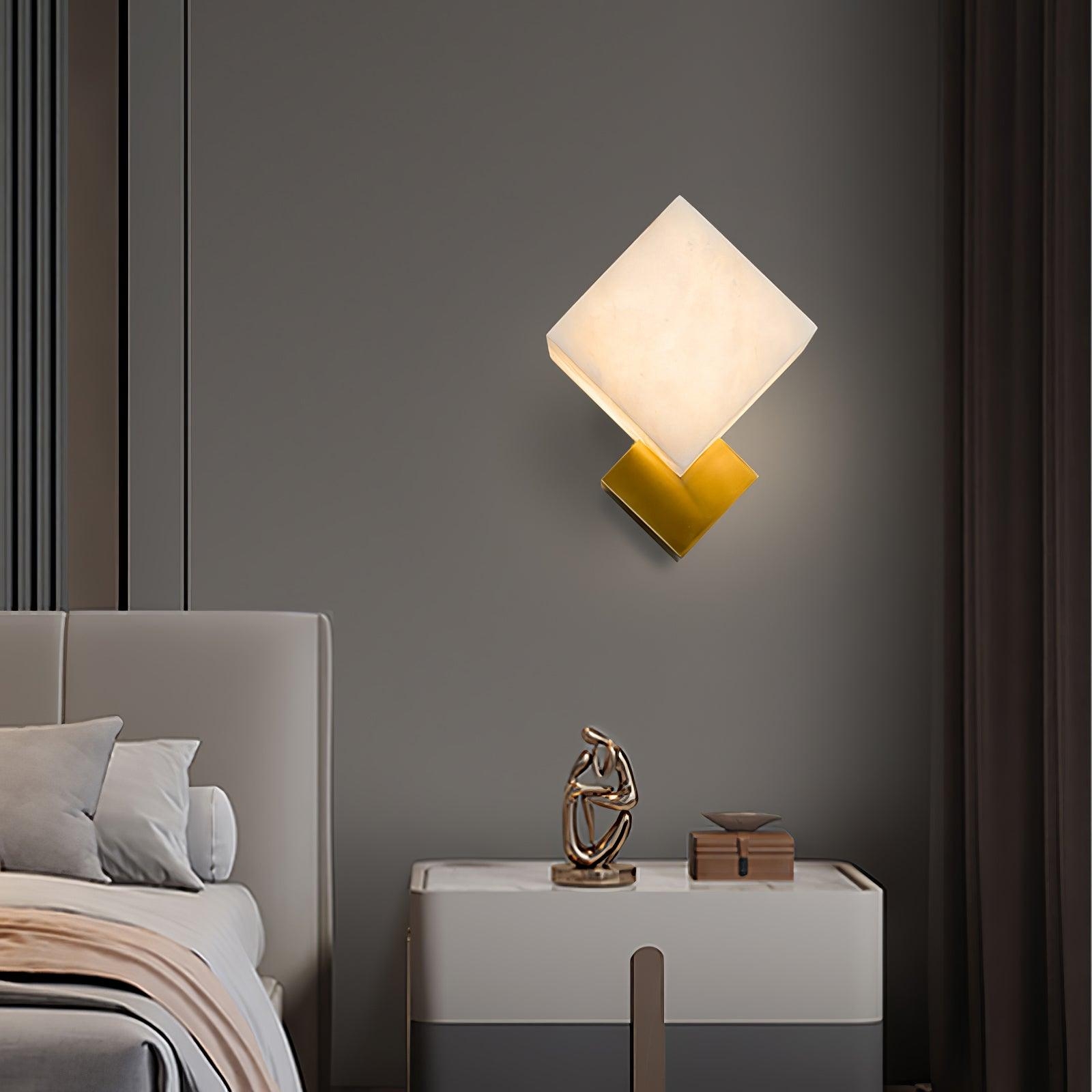 Block Alabaster Wall Sconce D387